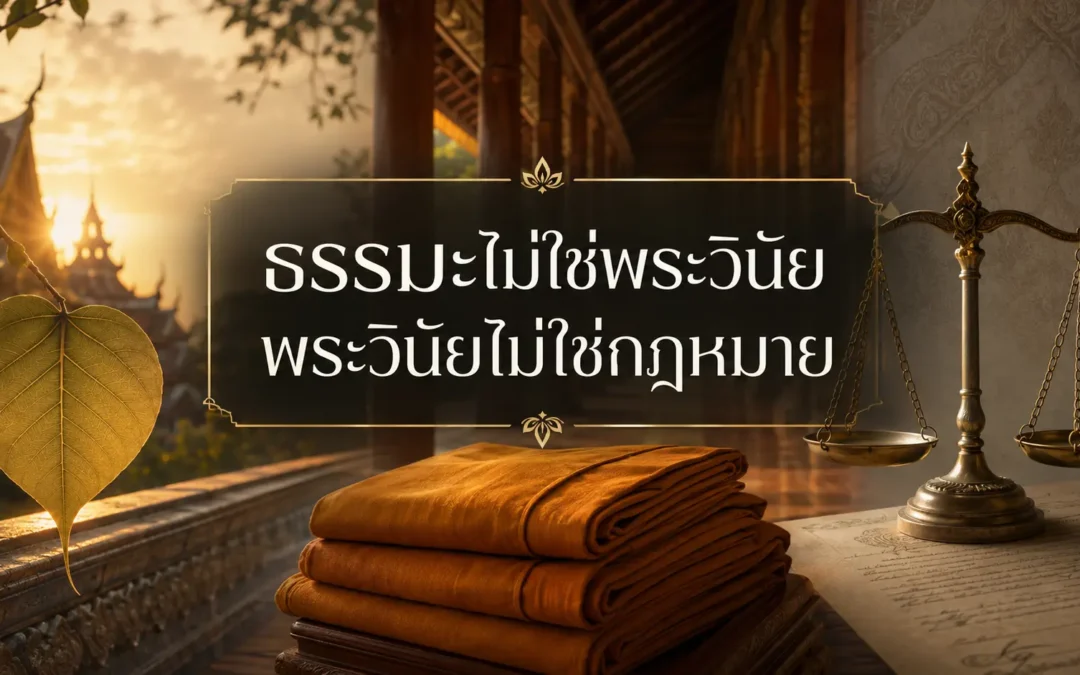 ธรรมะไม่ใช่พระวินัย พระวินัยไม่ใช่กฎหมาย